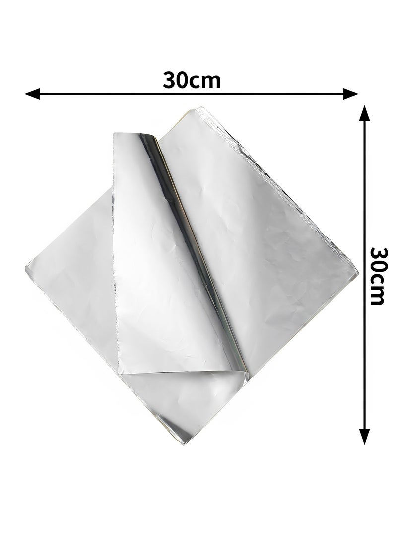 BELANO Aluminum Foil Sheets, Heavy Duty Non-stick Foil, Heat Resistant Grilling and Baking Foil, for BBQ and Air Fryer, 30x30 cm, 100 Sheets - Image 2